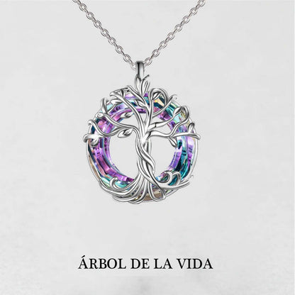Collar árbol de la vida con circonitas — símbolo de familia y crecimiento