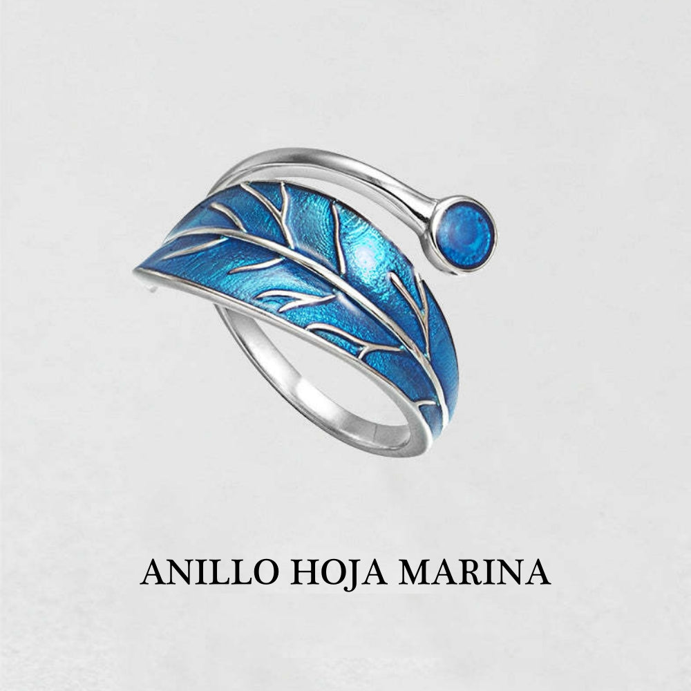 ANILLO AJUSTABLE "HOJA MARINA"